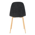 Deep Grey Modern Fabric Chairs With Wood Transfer Metal Leg Set Of 4 Dark Gray Metal