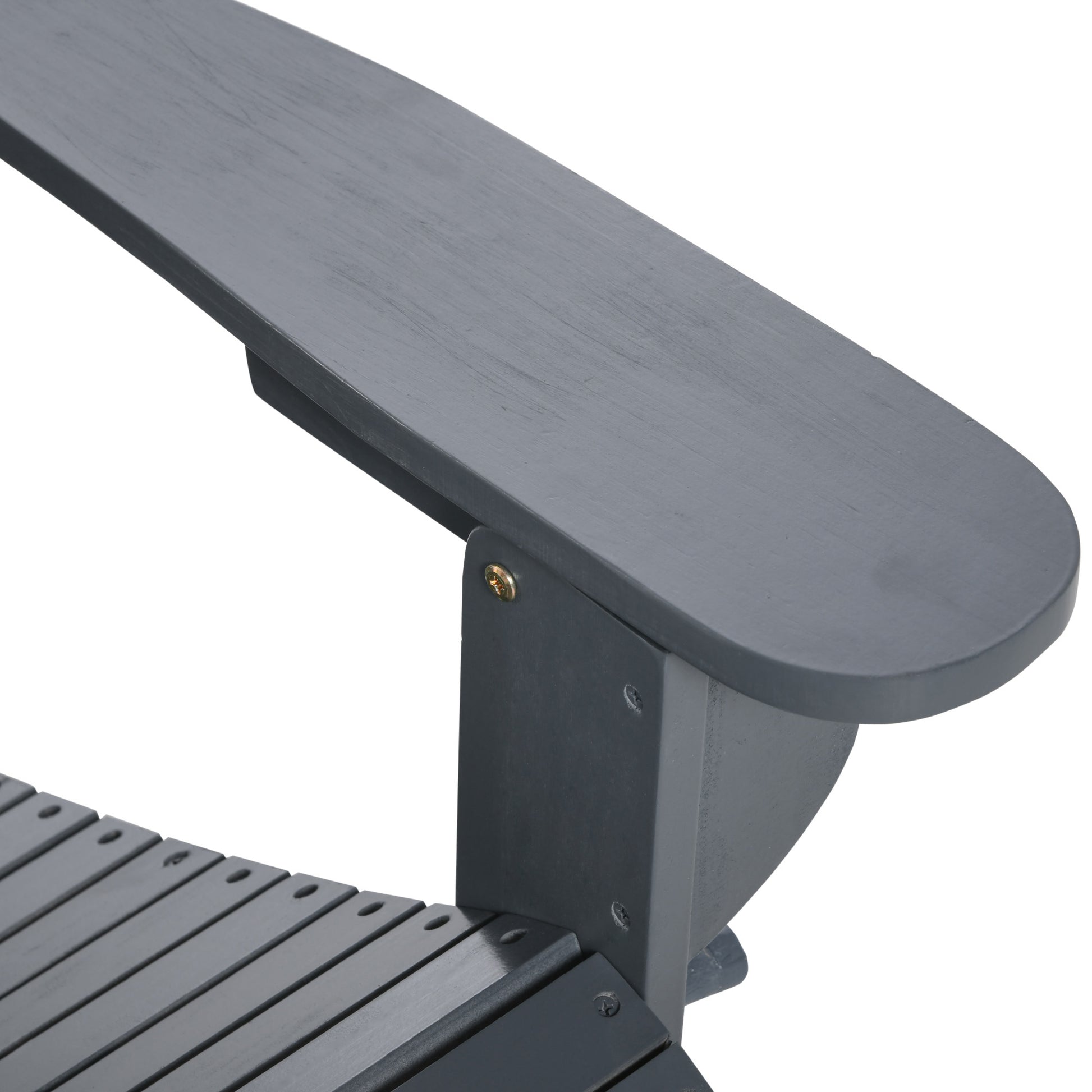 3 Piece Folding Adirondack Chair With Ottoman And Side Table, Outdoor Wooden Fire Pit Chairs W High Back, Wide Armrests For Patio, Backyard, Garden, Lawn Furniture, Gray Gray Wood