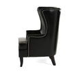 Canterbury Hi Back Wing Chair Black Leather