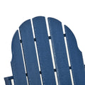 Folding Adirondack Chair, Faux Wood Patio & Fire Pit Chair, Weather Resistant Hdpe For Deck, Outside Garden, Porch, Backyard, Blue Blue Hdpe