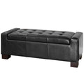 Guernsey Ottoman Black Leather