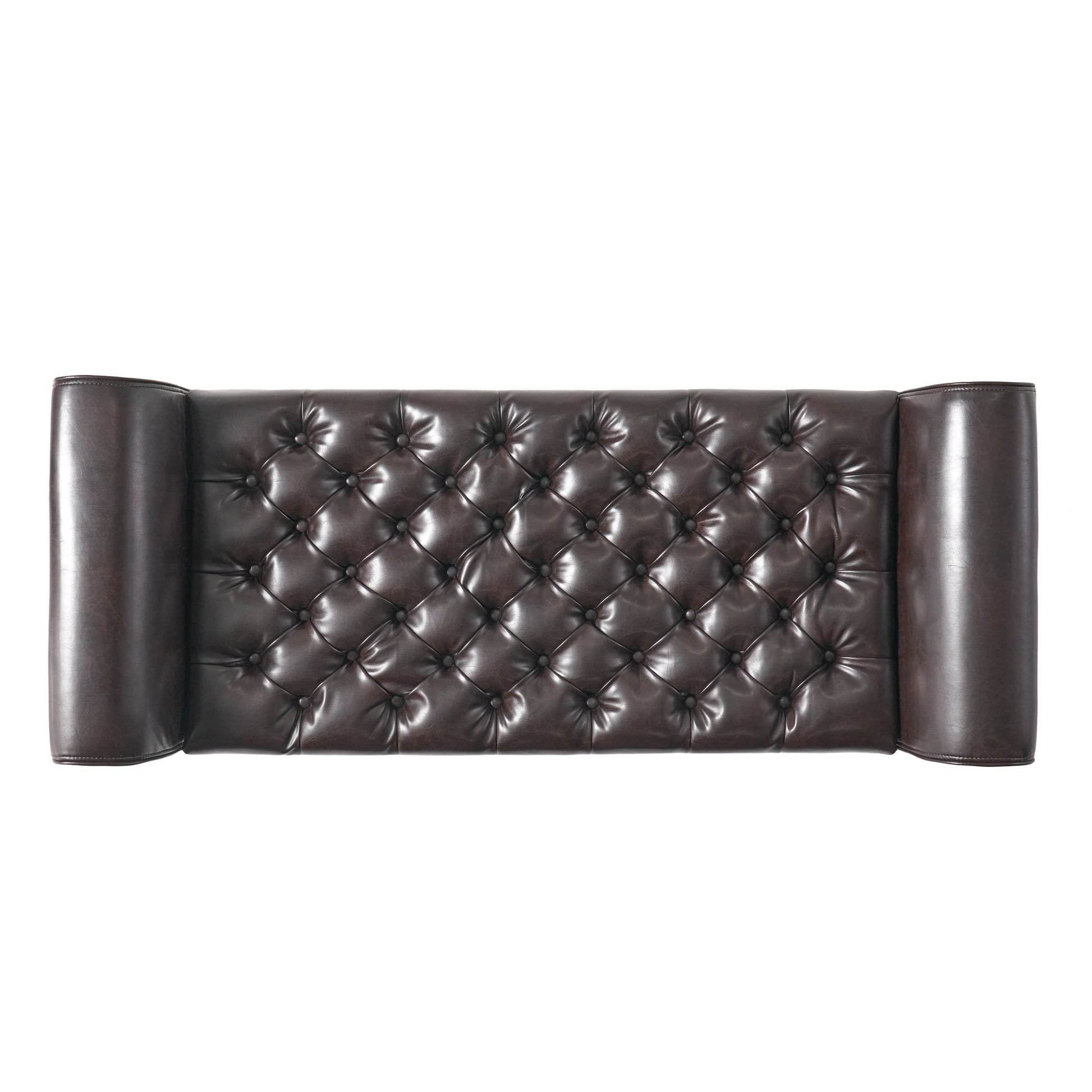 Hayes Armed Storage Bench Brown Pu