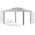 10' X 13' Patio Gazebo, Aluminum Frame, Outdoor Gazebo Canopy Shelter With Netting & Curtains, Garden, Lawn, Backyard And Deck, Gray Grey Metal
