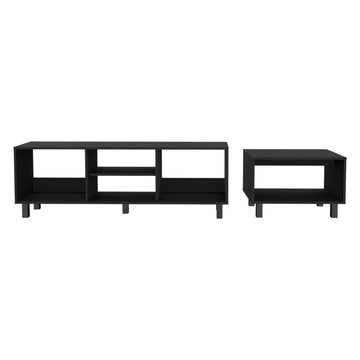 2Pc Living Room Set Millville, Living Room, Black Black Particle Board Engineered Wood