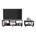 2Pc Living Room Set Millville, Living Room, Black Black Particle Board Engineered Wood