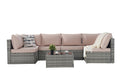 Outdoor Rattan 7 Pieces Furniture Sofa And Table Set Yes Complete Patio Set Gray Weather Resistant Frame Water Resistant Cushion Garden & Outdoor American Traditional,Luxury Complete Patio Sets Rattan