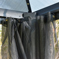 10' X 10' Hardtop Gazebo Canopy With Polycarbonate Double Roof, Aluminum Frame, Permanent Pavilion Outdoor Gazebo With Netting And Curtains For Patio, Garden, Backyard, Deck, Lawn, Gray Dark Grey Steel