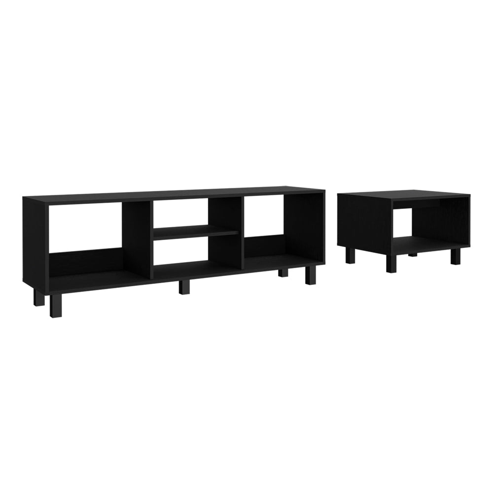 2Pc Living Room Set Millville, Living Room, Black Black Particle Board Engineered Wood