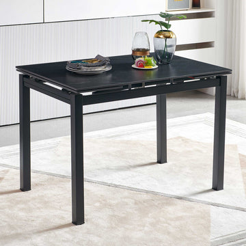 Black Ceramic Modern Rectangular Expandable Dining Room Table For Space Saving Kitchen Small Space Table Top Black Dining Room Modern Square Ceramic