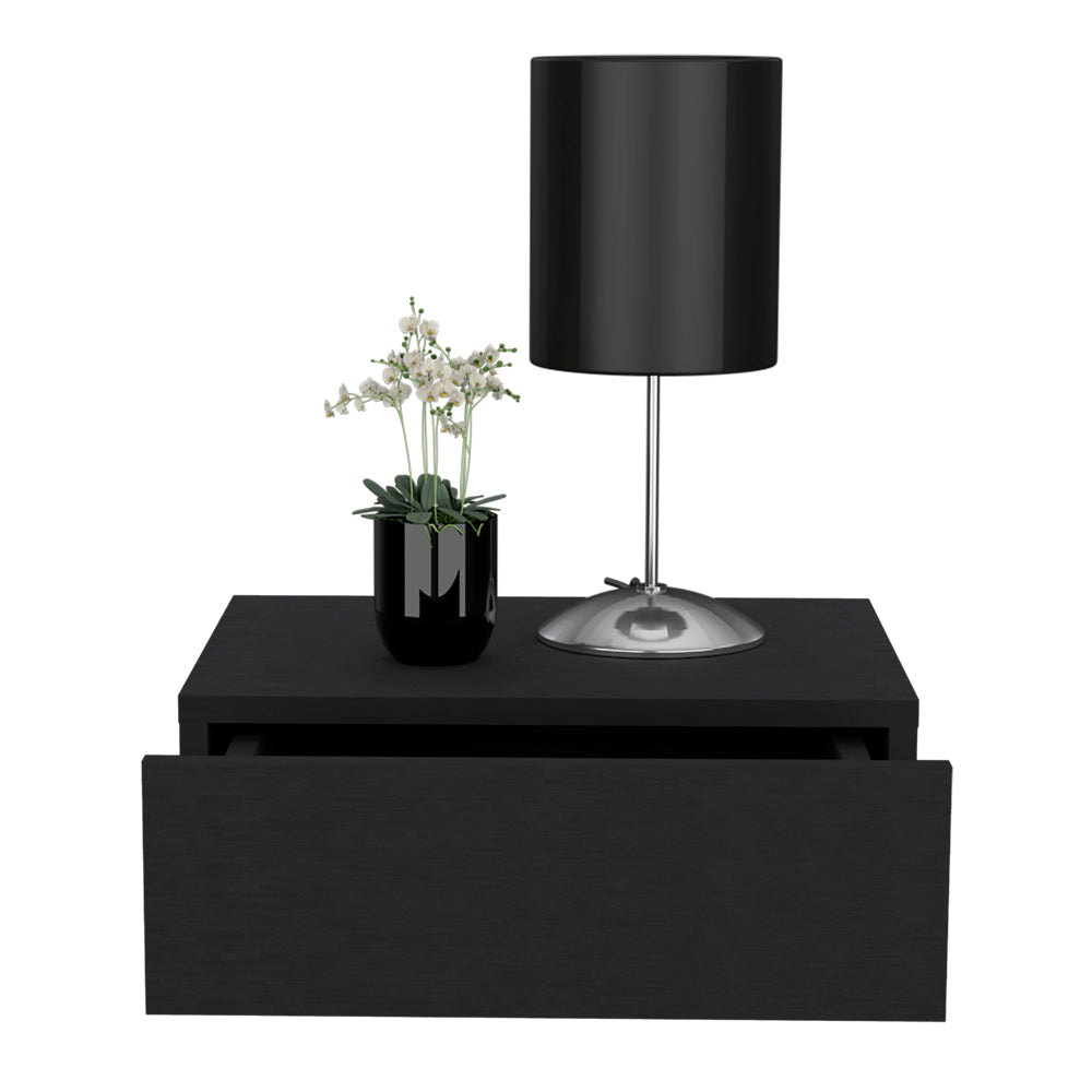 Nightstand Isola, Bedroom, Black Black Particle Board Engineered Wood