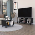 2Pc Living Room Set Millville, Living Room, Black Black Particle Board Engineered Wood