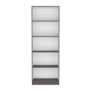 Bookcase 4 Shelves Benzoni, Office, Matt Gray White Multicolor Particle Board Engineered Wood