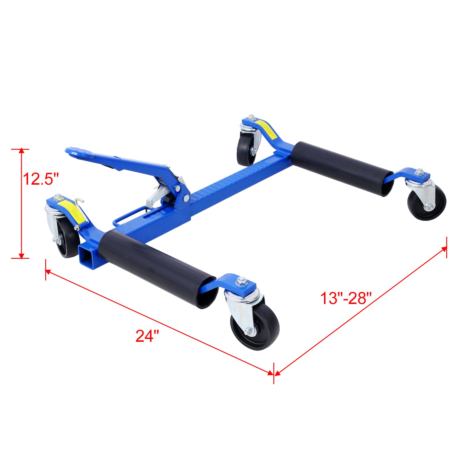 Set Of 2 Wheel Dolly Car Skates Vehicle Positioning Hydraulic Tire Jack Ratcheting Foot Pedal Lift Hydraulic Car Wheel Dolly, 1,250Lbs Blue Blue Aluminum