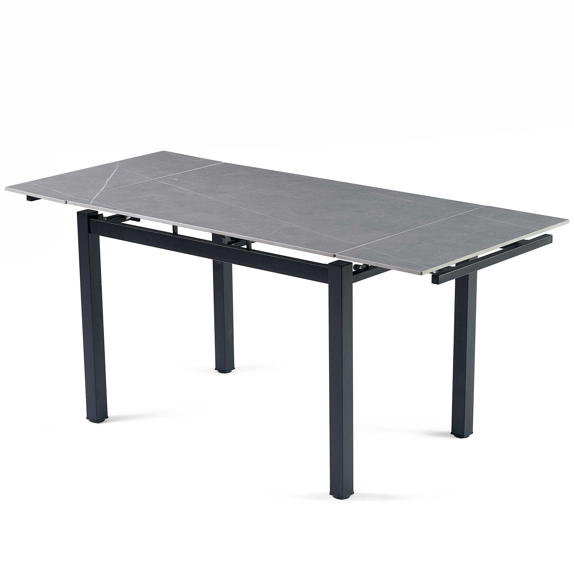 Grey Ceramic Modern Rectangular Expandable Dining Room Table For Space Saving Kitchen Small Space Table Leg Gray Dining Room Modern Square Ceramic