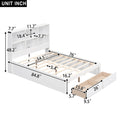 Full Size Platform Bed With Storage Headboard, Charging Station And 2 Drawers, White Box Spring Not Required Full White Wood Bedroom Bed Frame Solid Wood Mdf