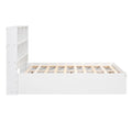 Full Size Platform Bed With Storage Headboard, Charging Station And 2 Drawers, White Box Spring Not Required Full White Wood Bedroom Bed Frame Solid Wood Mdf