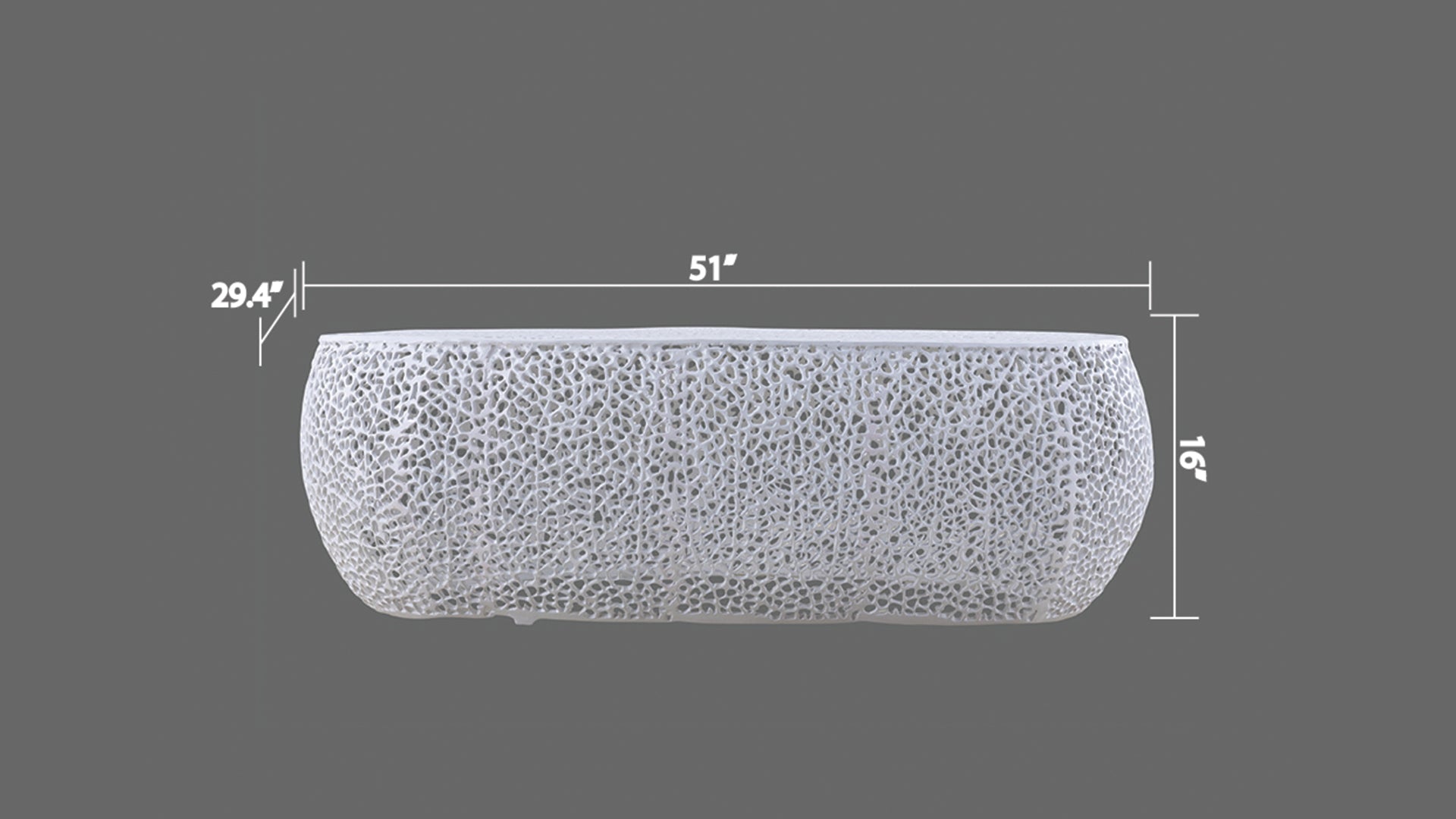 T3601 50 Oval Coffee Table White White Primary Living Space Contemporary,Modern Oval Coffee & End Tables Aluminium Aluminium