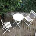 3 Piece Patio Bistro Set Of Foldable Round Table And Chairs, White No White Metal
