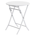 3 Piece Patio Bistro Set Of Foldable Round Table And Chairs, White No White Metal