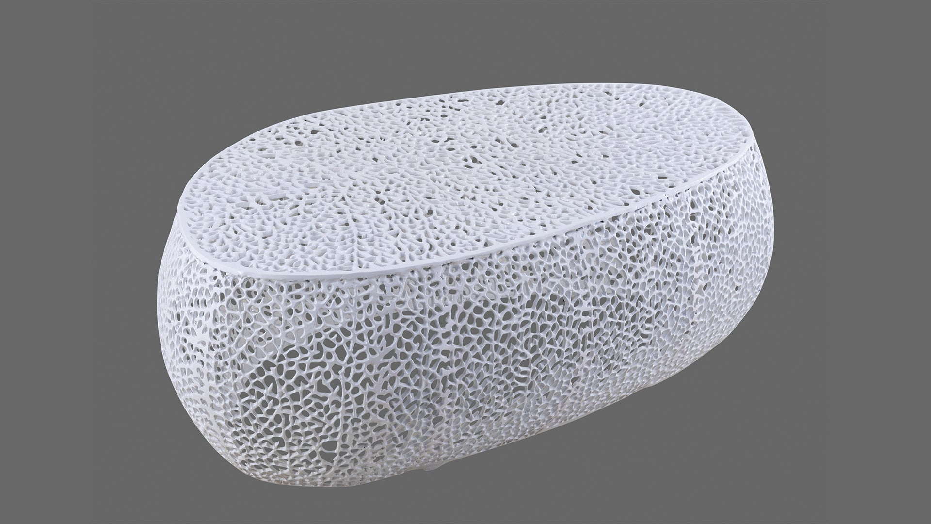 T3601 50 Oval Coffee Table White White Primary Living Space Contemporary,Modern Oval Coffee & End Tables Aluminium Aluminium