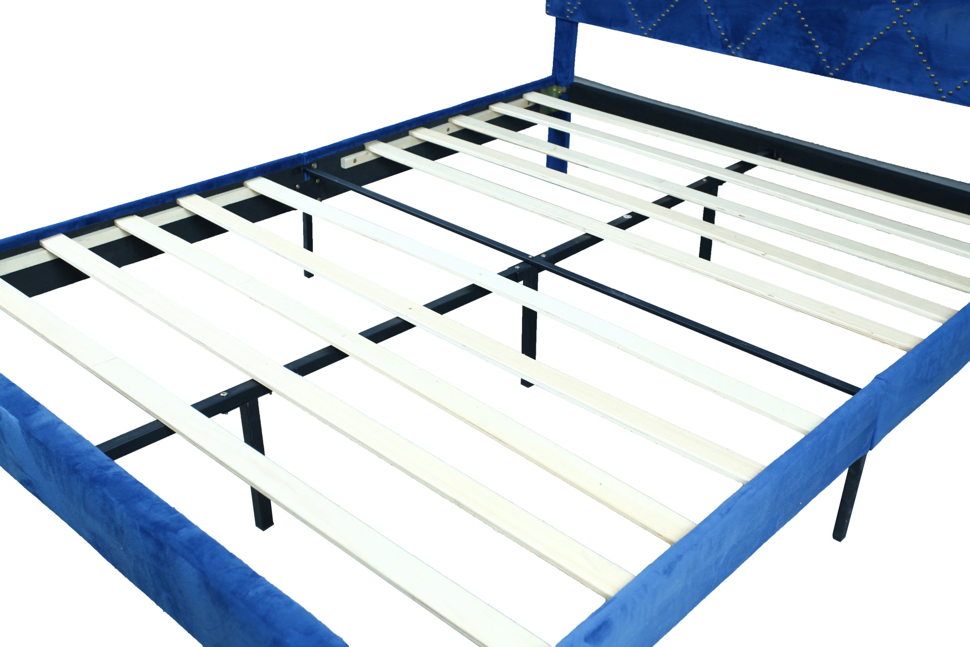 Modern Curved Upholstered Bed, Trim Queen Cream Plywood Fabric