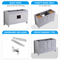 Bathroom Vanity Base Cabinet Only, Single Bath Vanity In Gray, Bathroom Storage With Soft Close Doors And Drawers Gray Plywood