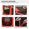 Outdoor Heavy Duty Foldable Utility Pet Stroller Dog Carriers Bicycle Trailer Black Red Fabric Steel