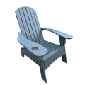 Outdoor Or Indoor Wood Adirondack Chair With An Hole To Hold Umbrella On The Arm ,Gray Gray Solid Wood