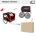 Outdoor Heavy Duty Foldable Utility Pet Stroller Dog Carriers Bicycle Trailer Black Red Fabric Steel