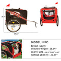Outdoor Heavy Duty Foldable Utility Pet Stroller Dog Carriers Bicycle Trailer Black Red Fabric Steel