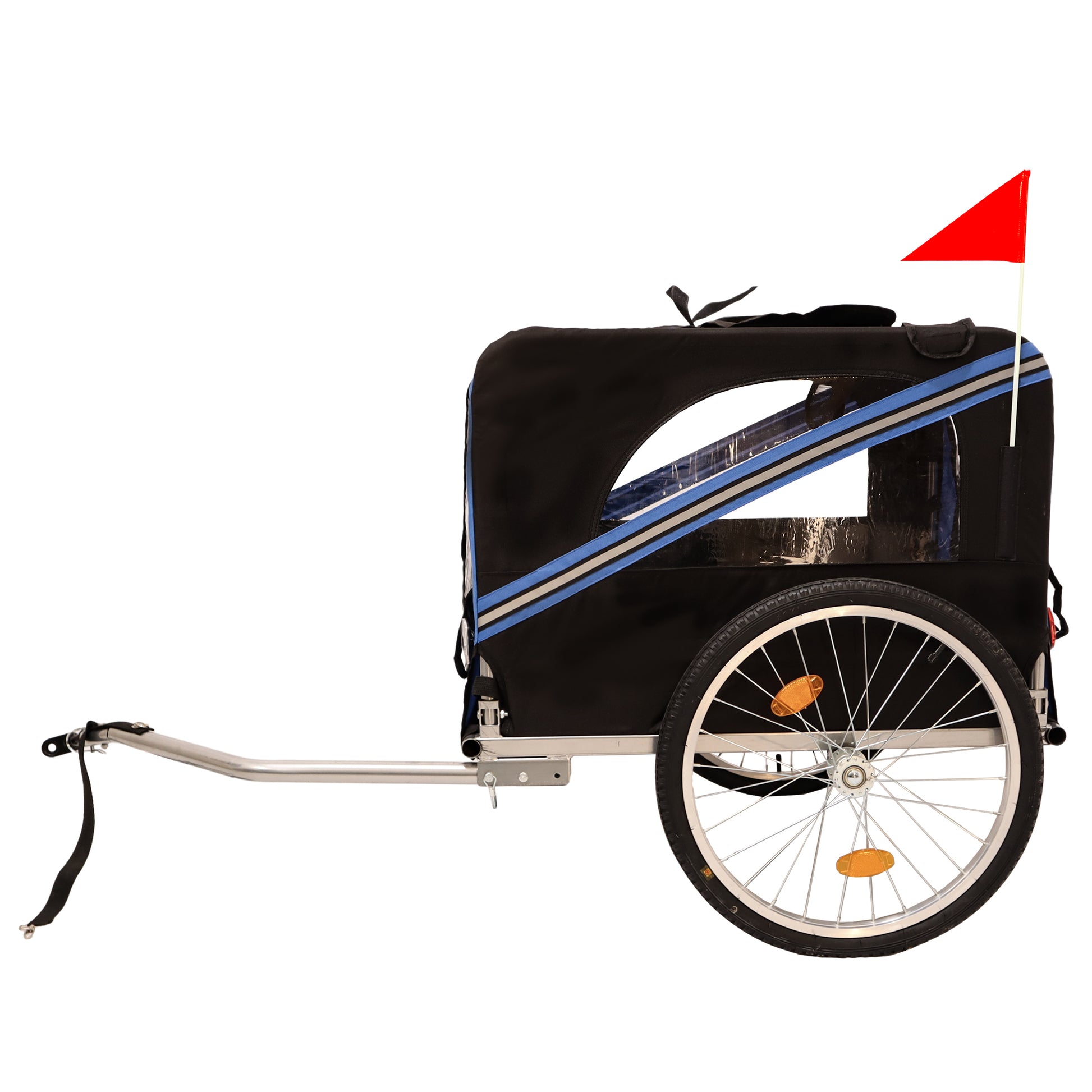 Outdoor Heavy Duty Foldable Utility Pet Stroller Dog Carriers Bicycle Trailer Black Blue Garden & Outdoor Fabric Steel