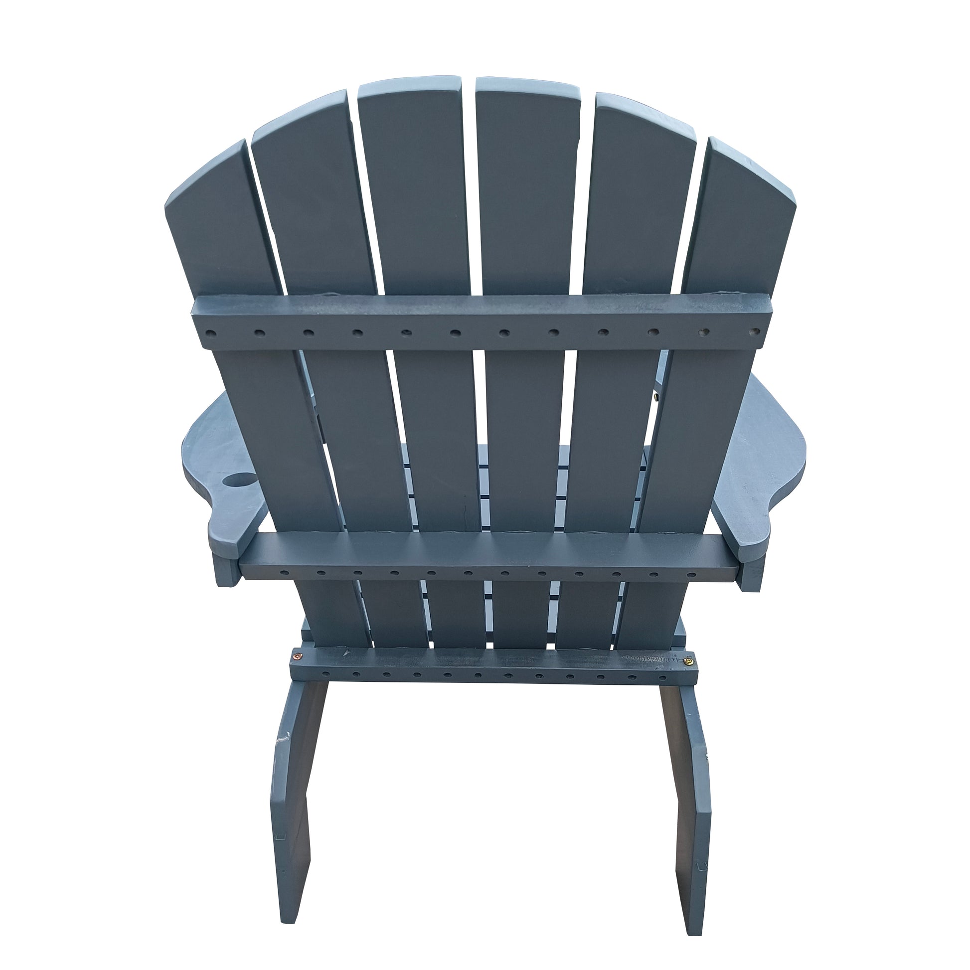 Outdoor Or Indoor Wood Adirondack Chair With An Hole To Hold Umbrella On The Arm ,Gray Gray Solid Wood