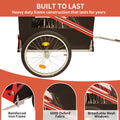 Outdoor Heavy Duty Foldable Utility Pet Stroller Dog Carriers Bicycle Trailer Black Red Fabric Steel