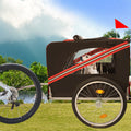Outdoor Heavy Duty Foldable Utility Pet Stroller Dog Carriers Bicycle Trailer Black Red Fabric Steel