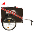 Outdoor Heavy Duty Foldable Utility Pet Stroller Dog Carriers Bicycle Trailer Black Red Fabric Steel