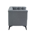 Accent Chair Living Room Chairs Single Sofa Chair,Arm Chairs With Linen Fabric, Mid Century Accent Arm Chairs Comfy Reading Lounge Club Armchair For Bedroom Office Study Gray Metal