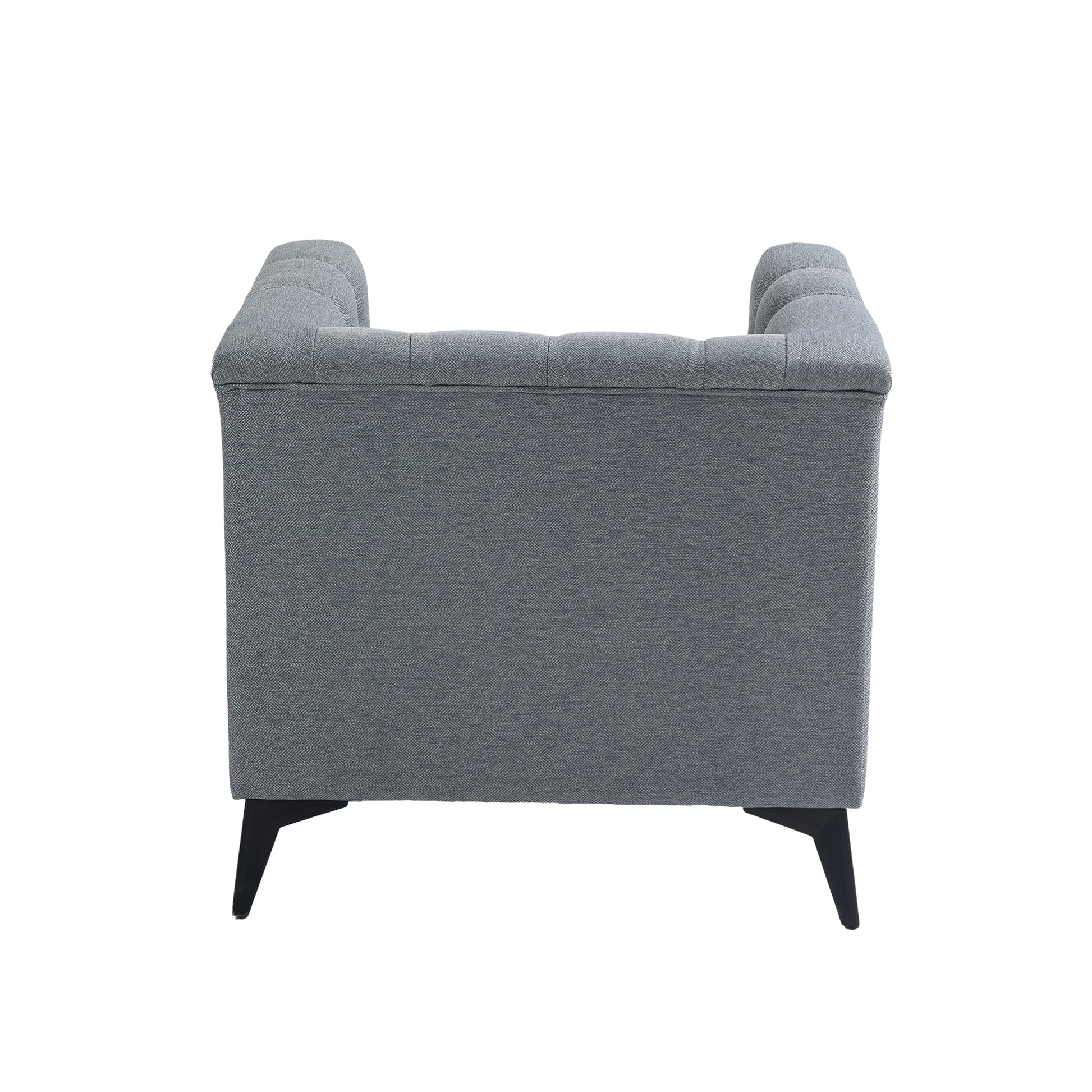 Accent Chair Living Room Chairs Single Sofa Chair,Arm Chairs With Linen Fabric, Mid Century Accent Arm Chairs Comfy Reading Lounge Club Armchair For Bedroom Office Study Gray Metal