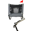 Outdoor Heavy Duty Foldable Utility Pet Stroller Dog Carriers Bicycle Trailer Black Gray Fabric Steel