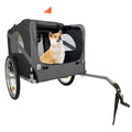 Outdoor Heavy Duty Foldable Utility Pet Stroller Dog Carriers Bicycle Trailer Black Gray Fabric Steel