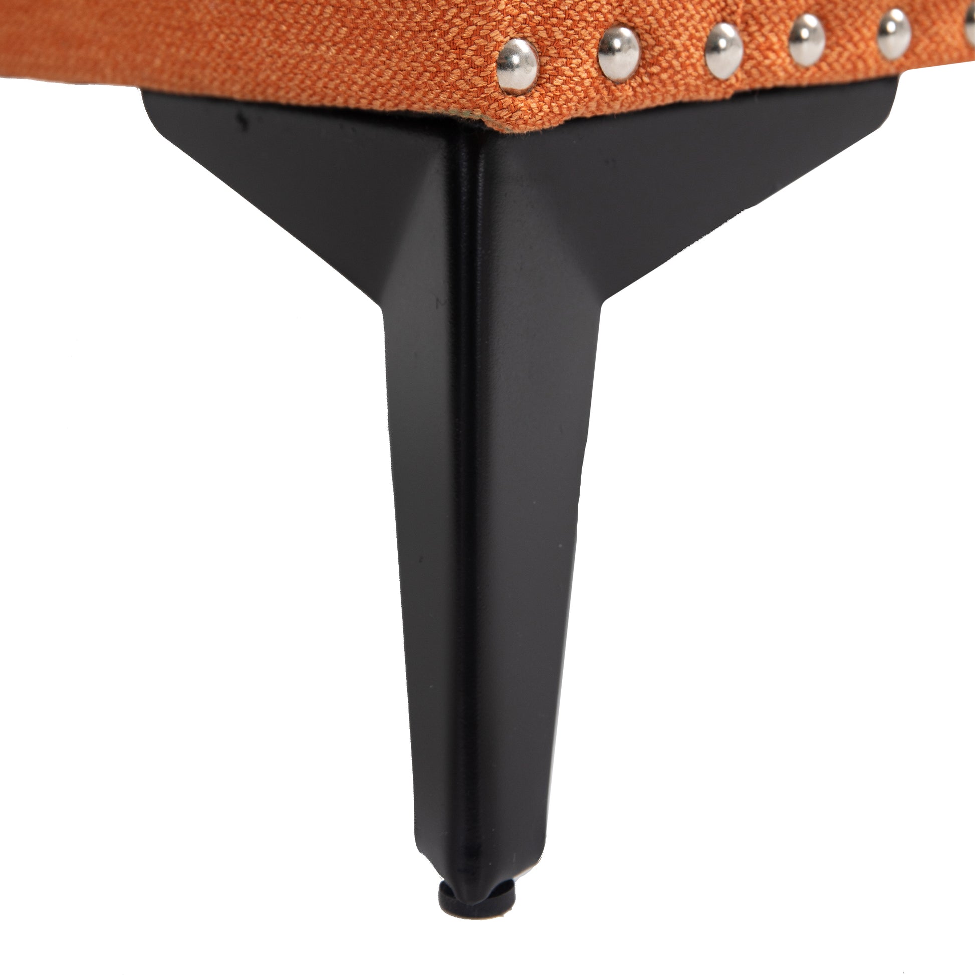 Accent Chair Living Room Chairs Single Sofa Chair,Arm Chairs With Linen Fabric, Mid Century Accent Arm Chairs Comfy Reading Lounge Club Armchair For Bedroom Office Study Orange Metal