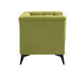 Accent Chair Living Room Chairs Single Sofa Chair,Arm Chairs With Linen Fabric, Mid Century Accent Arm Chairs Comfy Reading Lounge Club Armchair For Bedroom Office Study Green Metal