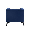 Accent Chair Living Room Chairs Single Sofa Chair,Arm Chairs With Linen Fabric, Mid Century Accent Arm Chairs Comfy Reading Lounge Club Armchair For Bedroom Office Study Blue Metal
