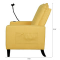 Recliner Chairs For Adults, Adjustable Recliner Sofa With Mobile Phone Holder & Cup Holder, Modern Reclining Chairs Fabric Push Back Recliner Chairs For Living Room, Bedroom, Yellow Yellow Foam Polyester