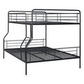 Full Xl Over Queen Metal Bunk Bed, Black Black Iron
