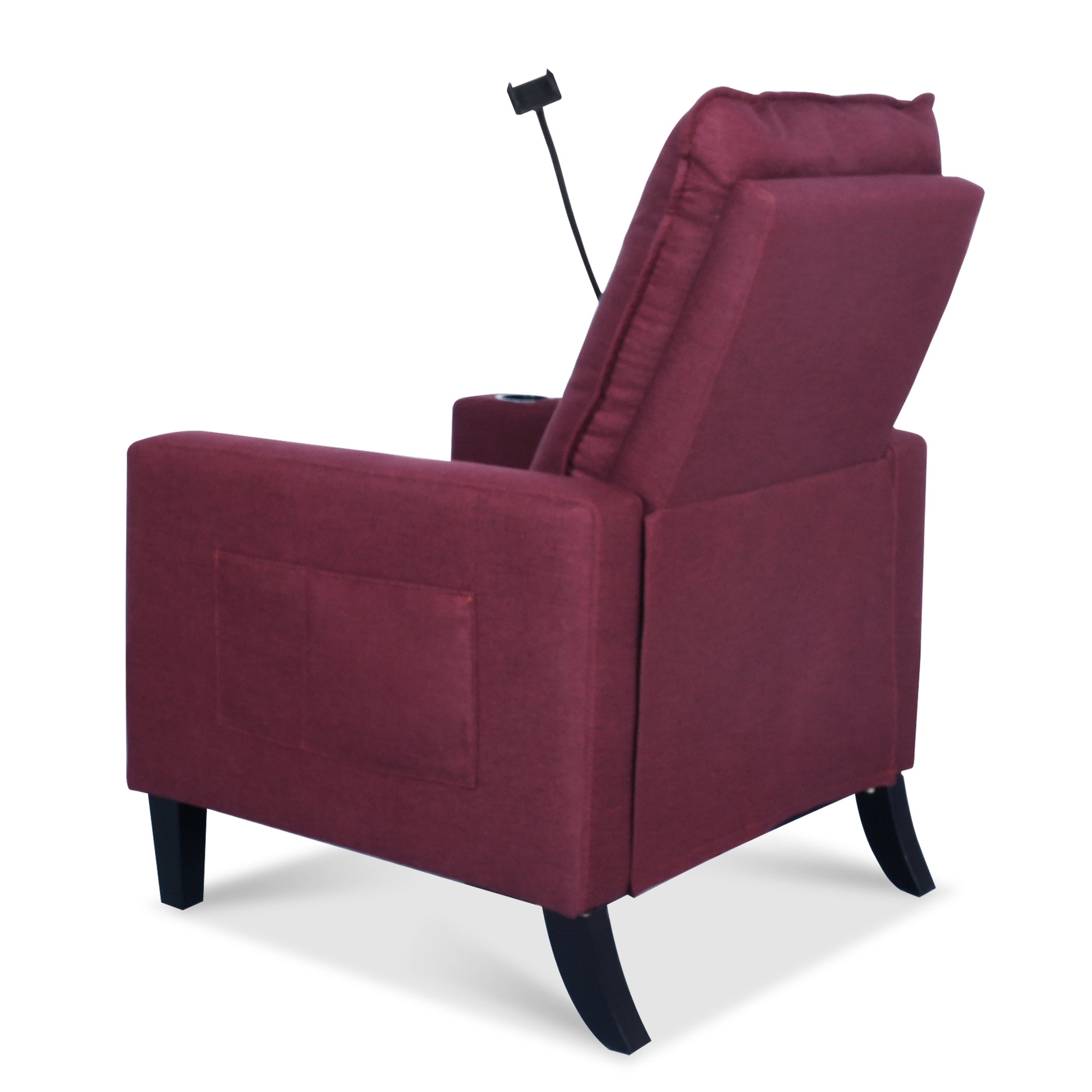 Recliner Chairs For Adults, Adjustable Recliner Sofa With Mobile Phone Holder & Cup Holder, Modern Reclining Chairs Fabric Push Back Recliner Chairs For Living Room, Bedroom, Red Red Foam Polyester