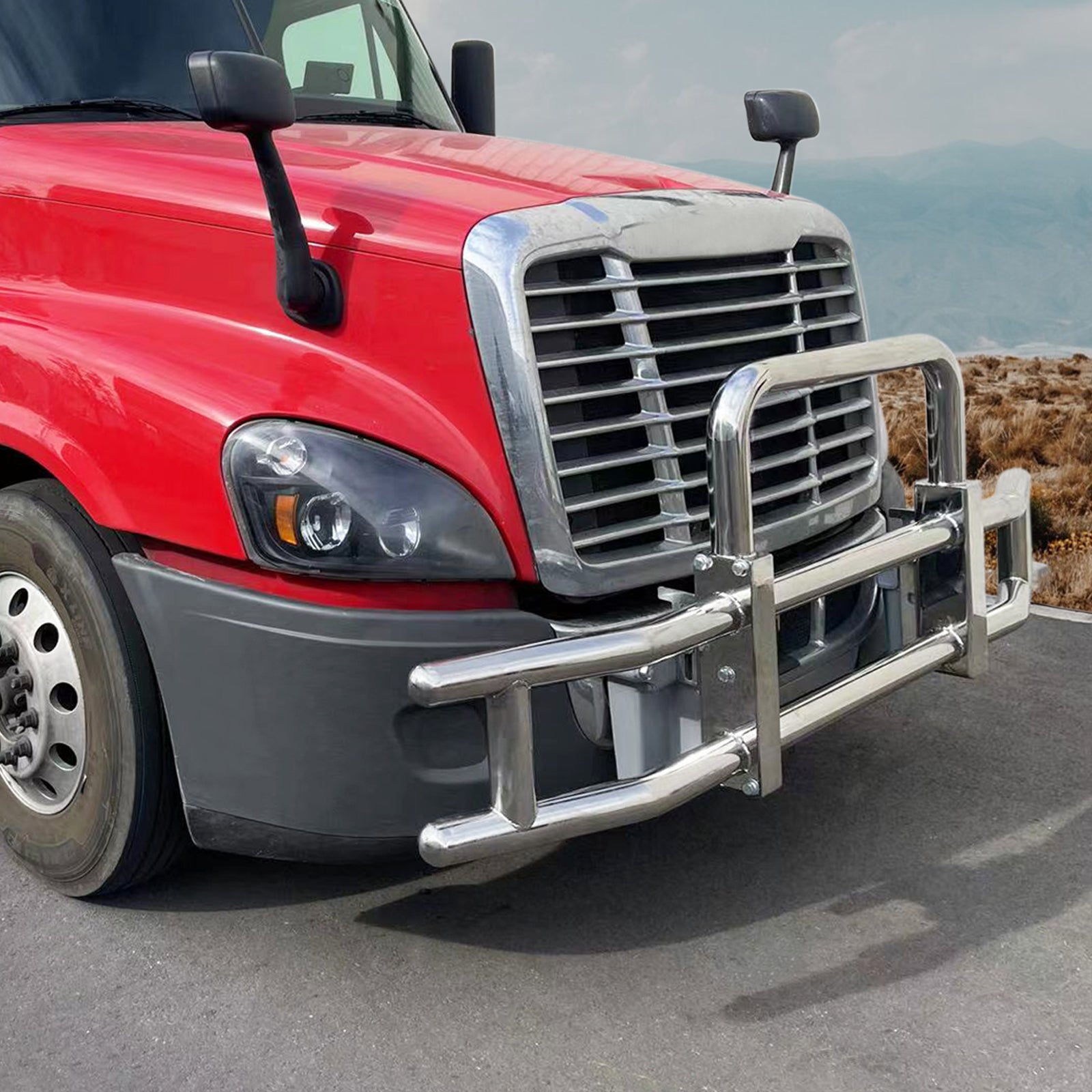 Deer Guard For Freightliner Cascadia 2008 2017 With Brackets Stainless Steel Chrome Stainless Steel