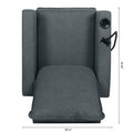 Recliner Chairs For Adults, Adjustable Recliner Sofa With Mobile Phone Holder & Cup Holder, Modern Reclining Chairs Fabric Push Back Recliner Chairs For Living Room, Bedroom, Gray Grey Foam Polyester