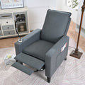 Recliner Chairs For Adults, Adjustable Recliner Sofa With Mobile Phone Holder & Cup Holder, Modern Reclining Chairs Fabric Push Back Recliner Chairs For Living Room, Bedroom, Gray Grey Foam Polyester