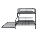 Full Xl Over Queen Metal Bunk Bed With Twin Size Trundle, Black Black Iron