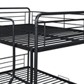 Full Xl Over Queen Metal Bunk Bed With Twin Size Trundle, Black Black Iron